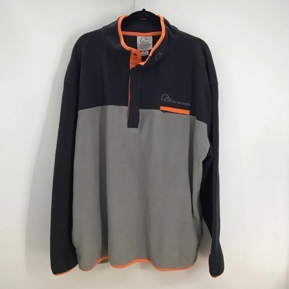 Ducks Unlimited Mens Fleece Snap Up Pullover Sweatshirt - Picture 1 of 7